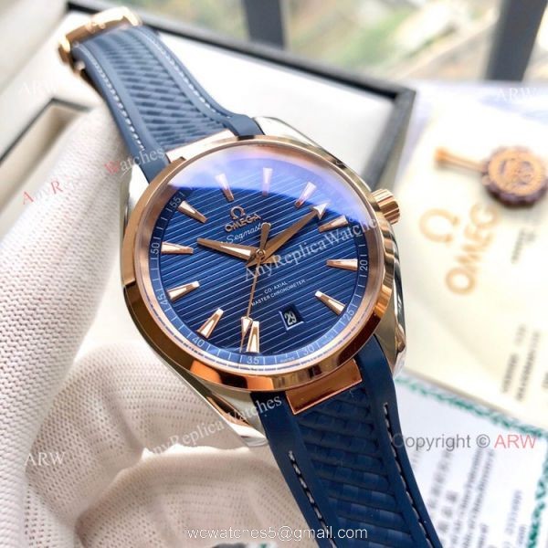 Copy Omega Seamaster Aqua Terra 150M Watches 41mm Rose Gold 3