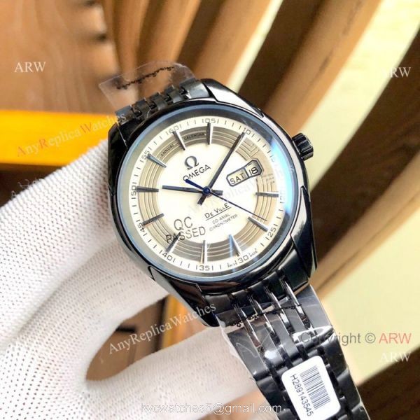 Replica Omega De Ville Hour Vision Brown Dial Watches 41MM 3