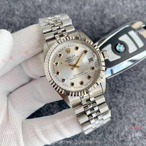 36mm Rolex Datejust Men Watches Two Tone Red Diamond 3