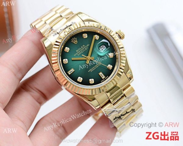 Fake Presidential Rolex Oyster Perpetual Datejust II All Gold Silver Dial 3