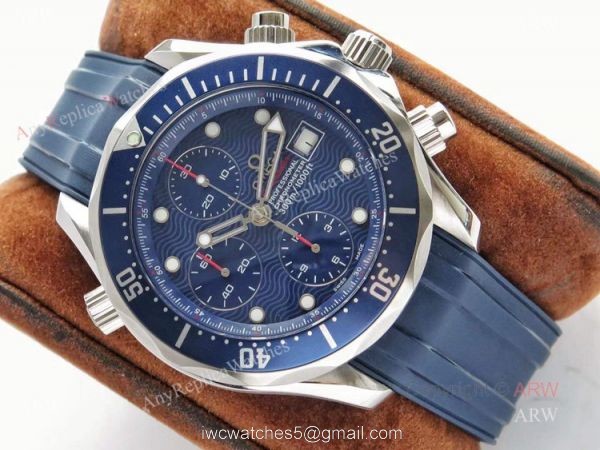 Swiss Replica Omega Seamaster Diver 300M Blue Wave Dial ETNZ Limited Edition Watch 3