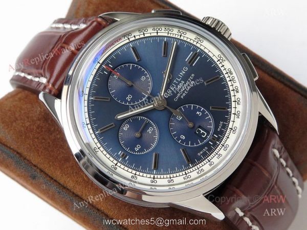 (BLS) New Breitling Knockoff Watches For Sale Replica Breitling Premier Chronograph Blue Face Watch 3