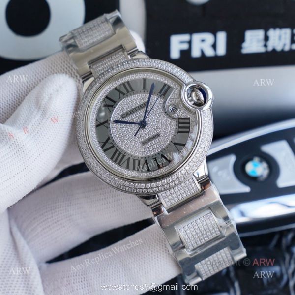 1:1 Copy Best Cartier Ballon Bleu De Cartier Stainless Steel Watch 42mm 3