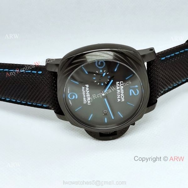 New Panerai Luminor Marina CarbotechtTM Blue Markers Fake Panerai Watch PAM1661 3