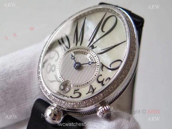 Replica Breguet Ladies Reine De Naples Diamond Watch With White Mop Dial 3