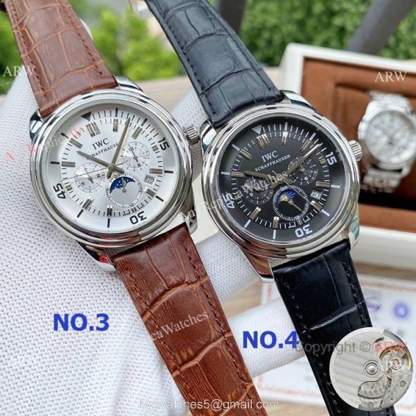 Copy IWC Schaffhausen Moonphase Two Tone Rose Gold Watch 3