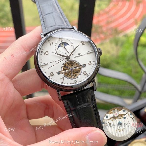 Copy IWC Portuguese Tourbillon Moonphase Rose Gold Watches 3