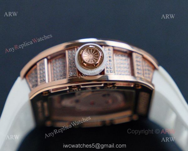 Replica Richard Mille Skull RM052 Rose Gold Diamond Watch 3