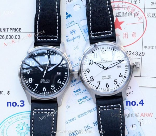 New IWC Mark XVIII Replica Watches Blue Dial Leather Strap 3
