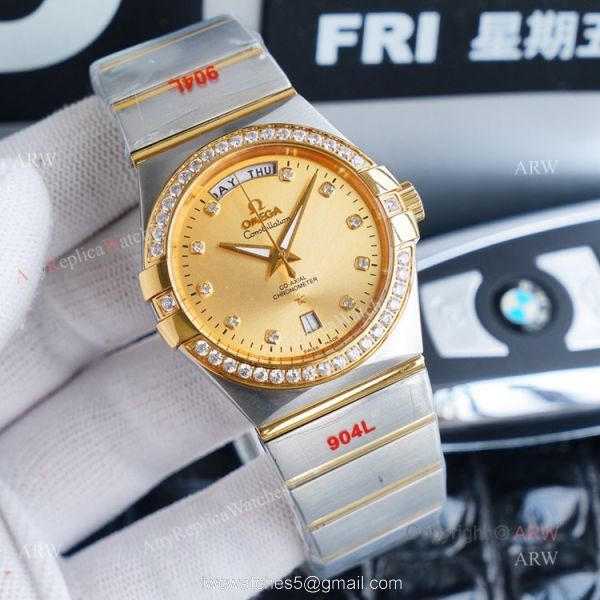 1:1 Swiss Replica Gold Omega Constellation Automatic Watch For Men 38mm 3