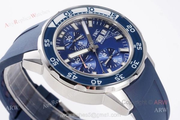 Best Replica IWC Aquatimer Chronograph Blue Watch with Swiss Asia 7750 3
