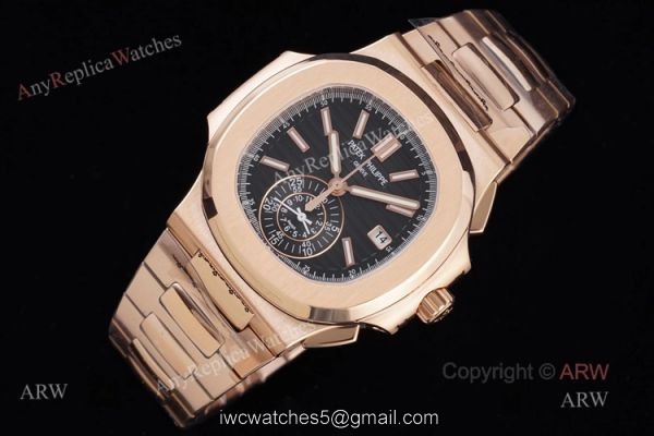 3K Factory Patek Philippe Nautilus Rose Gold 5980 Chronograph Swiss Replica Watches 3