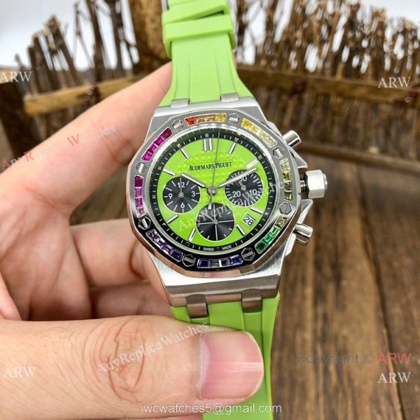 Women Audemars Piguet Royal Oak Offshore Watches Rainbow Bezel AP Watch 3
