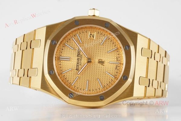 New 15202 Audemars Piguet Royal Oak All Gold Swiss Replica Watch 39mm 3