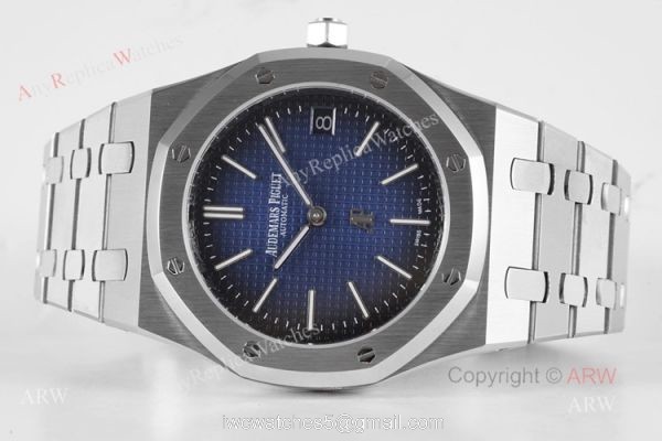 Swiss Replica Audemars Piguet Royal Oak 15202 Blue Dial Stainless Steel Watch 39mm 3