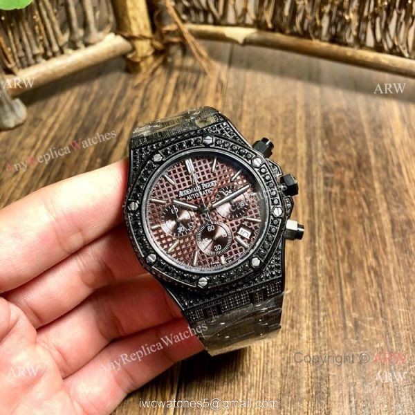Knockoff Audemars Piguet Royal Oak Black Diamond Watches 42mm 3