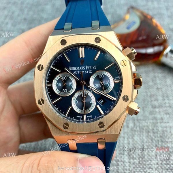 Replica Audemars Piguet Royal Oak Automatic Men Watches Rubber Strap 3