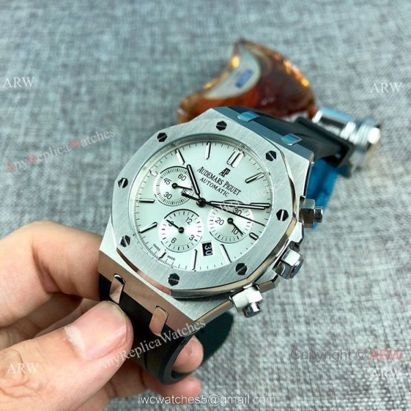 Replica Audemars Piguet Royal Oak Automatic Watches SS Rubber Strap 3
