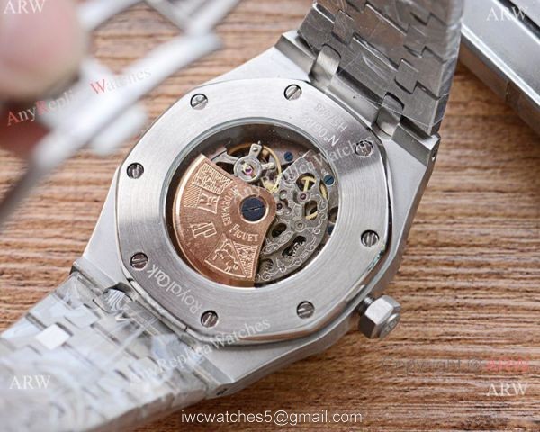 New Copy Audemars Piguet Royal Oak Watch Silver Frosted Skeleton Dial 3