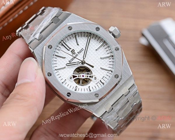 Audemars Piguet Royal Oak Tourbillon Wrist Stainless Steel White Face 3