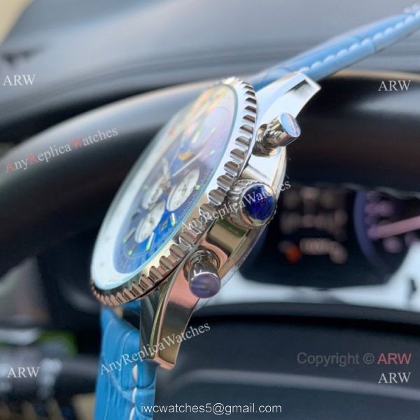 Best Replica Breitling Navitimer 01 Watch Blue Leather Strap 3