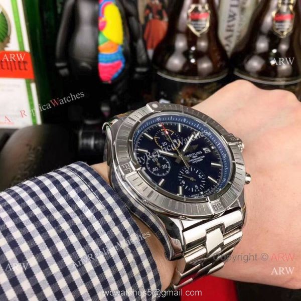 Copy Breitling Super Avenger II Chronograph Watch Blue Dial 3