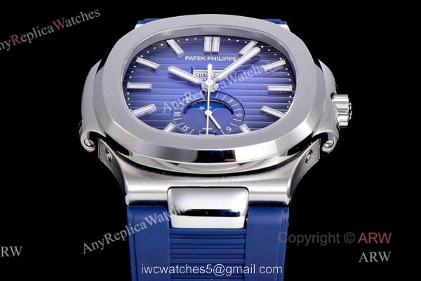 (GR) V2 Version New Patek Philippe Nautilus Annual Calendar 5726 Blue Dial Blue Rubber Replica Watch 3