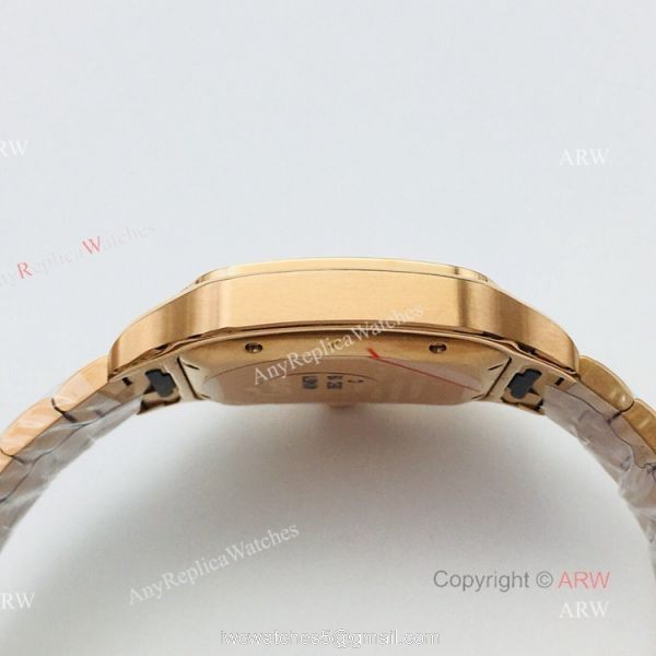 1:1 Copy BV Factory Replica Cartier Santos Rose Gold Watches With SmartLink QuickSwitch Band 3