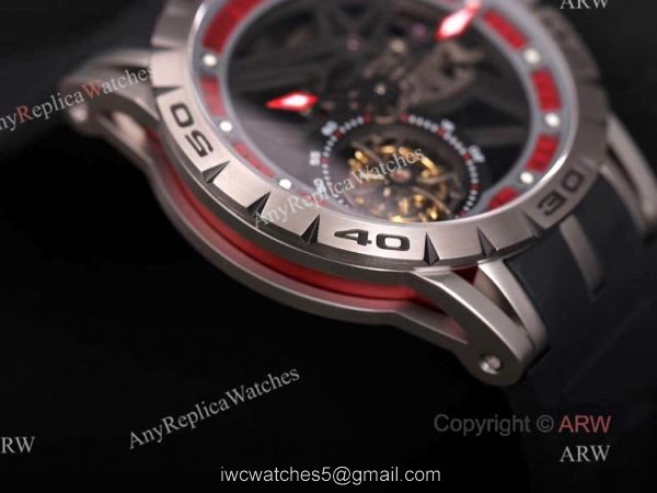 Fake Roger Dubuis Excalibur Spider Skeleton Flying Tourbillon Mens Watch 3