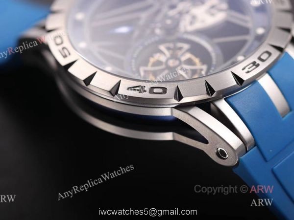 Swiss Replica Roger Dubuis Excalibur Blue Skeleton Watch For Men 3