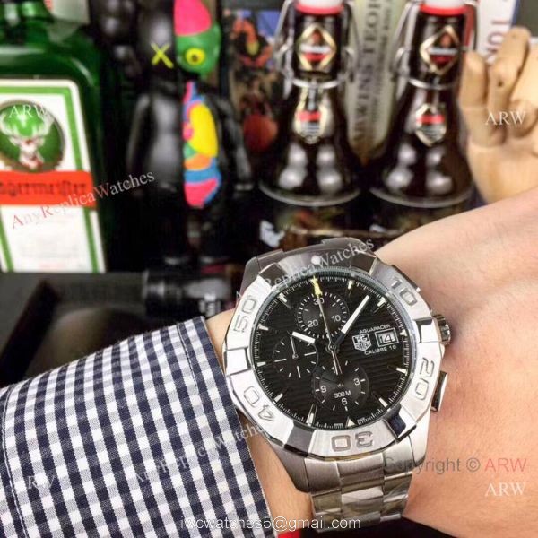 Tag Heuer Aquaracer Calibre 16 Chronograph Watches Ss Gray Face 3
