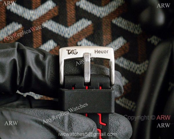 Best Copy Tag Heuer Monaco Watch Rubber Strap Red Subdials 3