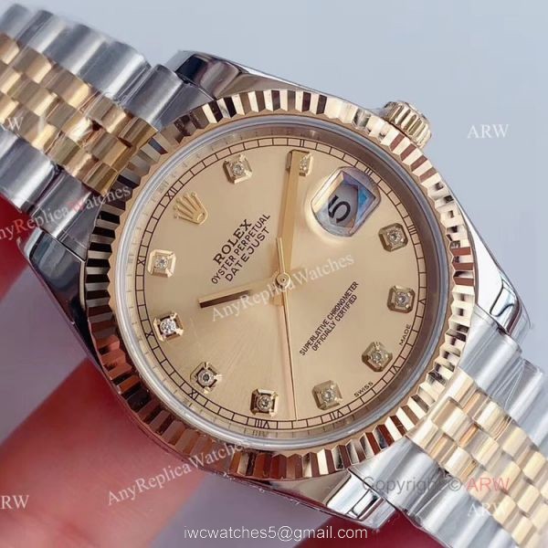 Noob Factory Replica Rolex Datejust Watches For Men With Gold And Silver Jubilee Bracelet 3