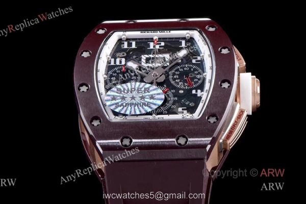 KV Factory Best Replica Richard Mille RM011 Brown Ceramic Flyback Chronograph Watch For Men 3