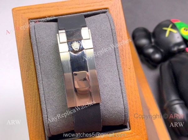 Copy Rolex Daytona Diamond Watch SS Oysterflex Rubber Band 3