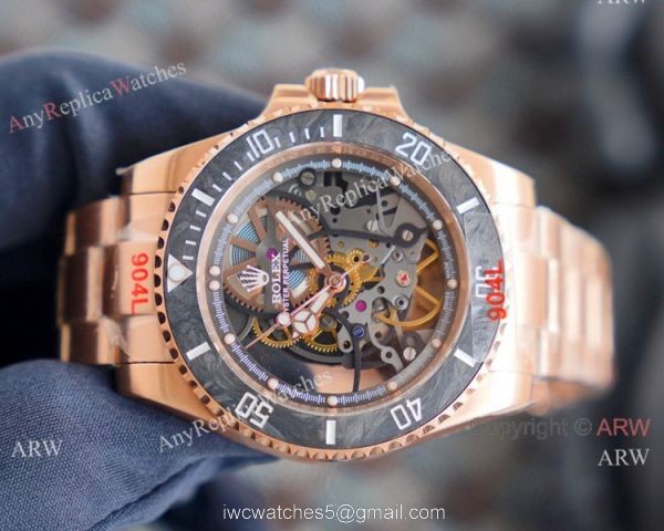 2020 New! Rolex Submariner Andrea Pirlo Rose Gold Skeleton Watch 3