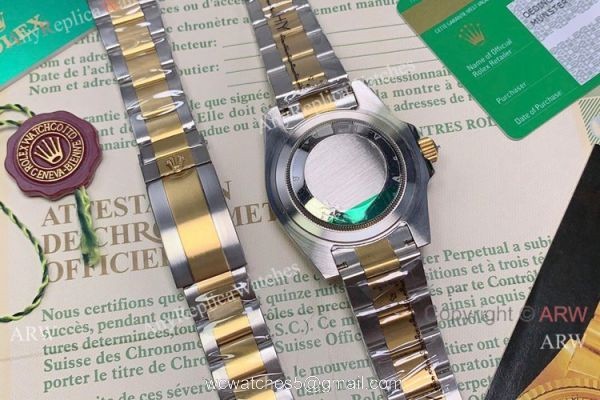 Rolex Submariner Two Tone Green Dial Watch Wholesale 3
