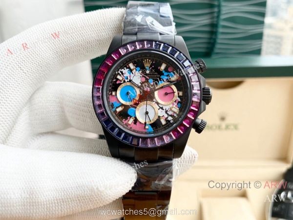 Replica Rolex Daytona Graffiti Dial Men Watches Orange Subdials 3