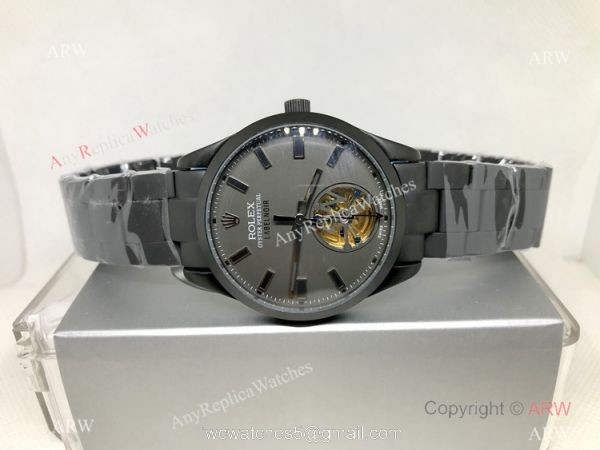 Best Replica Rolex Label Noir Tourbillon Men Watches 3