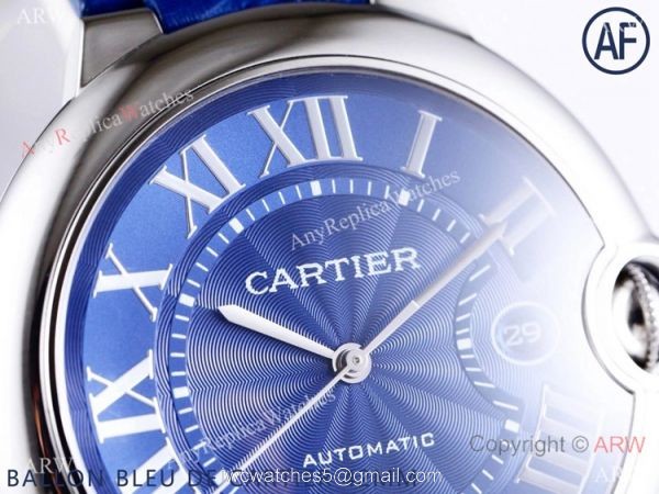 AF Swiss Grade Copy Cartier Ballon Bleu Watch 42mm Blue Dial 3