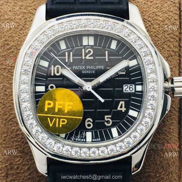 PFF Factory Copy Patek Philippe Aquanaut Luce Watch Black Dial Lady Size 3