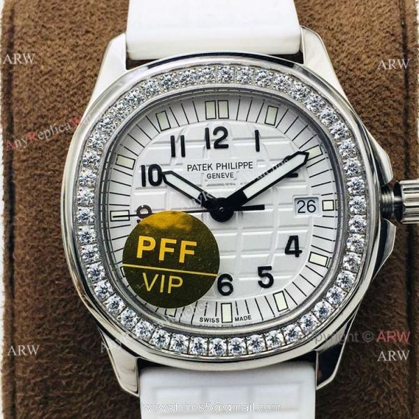 PFF Factory Patek Aquanaut Luce Quartz Watch Diamond Bezel Rubber Strap 3