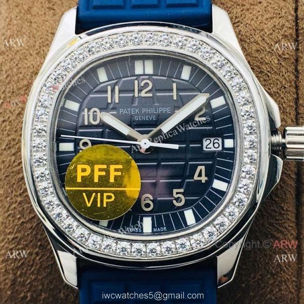 PFF Swiss Patek Philippe Aquanaut Luce Quartz Watch SS Blue Dial Lady 35.6mm 3