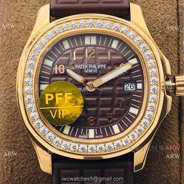 PFF Replica Patek Philippe Aquanaut Luce Lady Quartz Watch Chocolate Dial 3