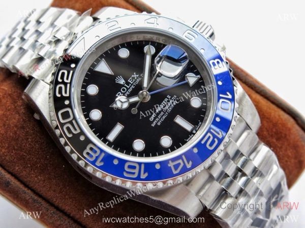 VR-Factory Swiss 3186 Rolex GMT-Master II Batman Jubilee Watch 126710blnr 3