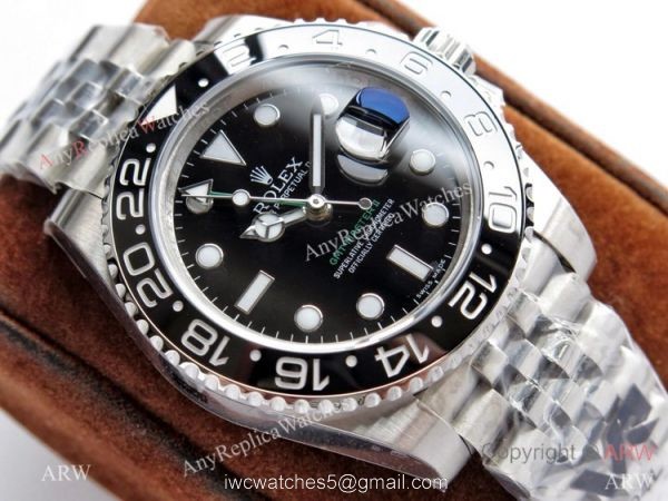 AAA Replica Rolex GMT Master II Black Ceramic Jubilee Watch VR-Factory 3186 Movement 3