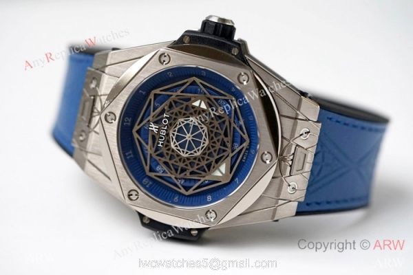 NEW! Swiss Grade Hublot Big Bang Sang Bleu Titanium Blue Watch HUB1213 3