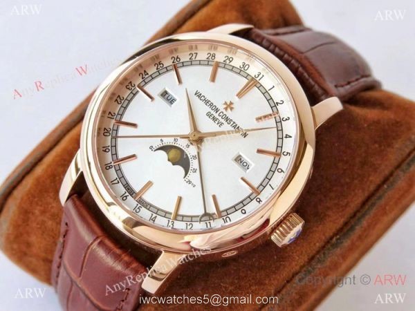 Swiss Replica Vacheron Constantin Traditionnelle Complete Calendar AIF Watch Rose Gold 3