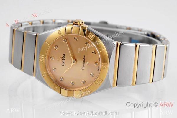 NEW! Swiss Copy Omega Constellation 2-Tone Watch 28mm Quartz 3