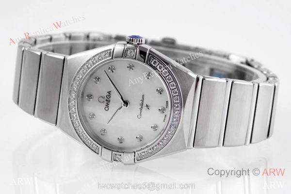 NEW! Swiss Grade Copy Omega Constellation 28mm Watch White MOP Dial 3